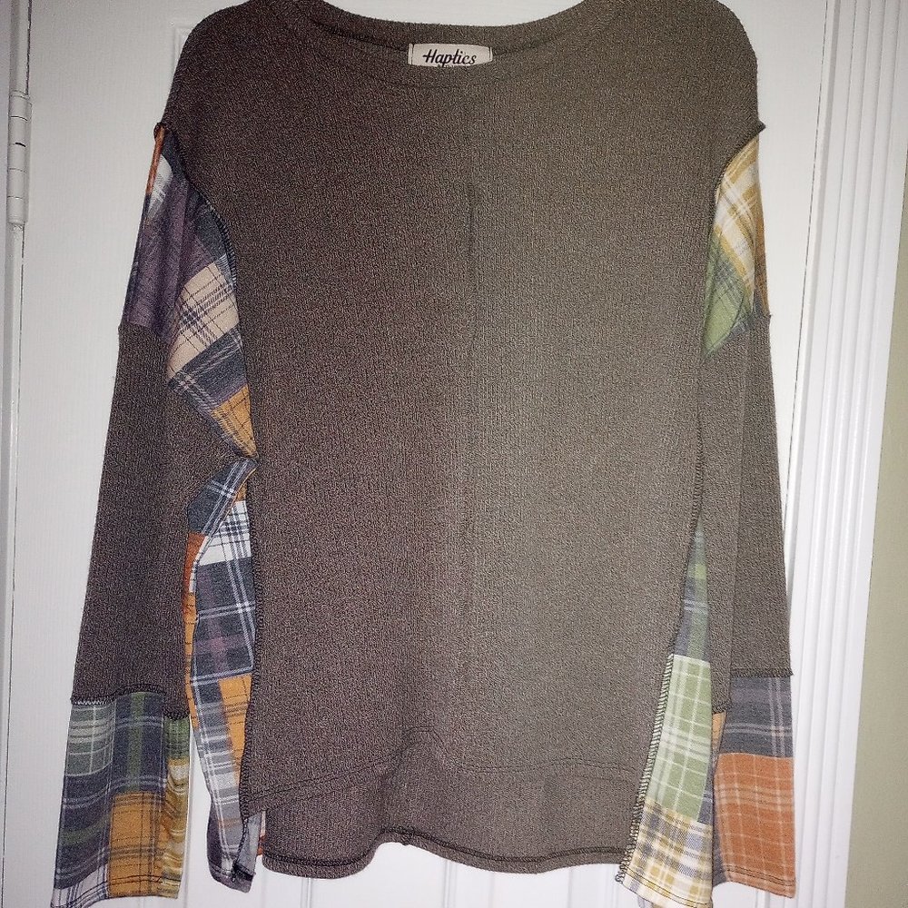Brown Patchwork Top